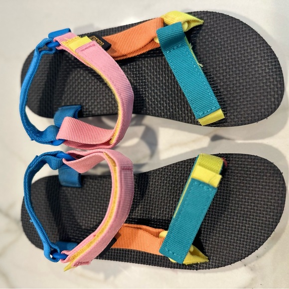 Teva Kids Sandals in Pink, Blue, and Yellow - Picture 1 of 3